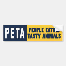 Gente de PETA que come animales Pegatina De Parachoque