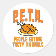 Gente de PETA que come animales sabrosos Etiqueta Redonda