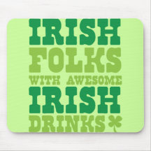 GENTE IRLANDESA CON LAS BEBIDAS IRLANDESAS IMPRESI TAPETE DE RATON