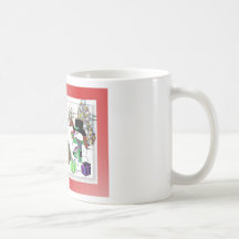Gentoo y el muñeco de nieve tazas de café