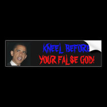 GENUFLEXIÓN ANTES DE SU DIOS FALSO OBAMA pegatinas de parachoque