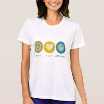 Geografía del amor de la paz camiseta
