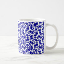 Geométrico en el azul 01 de China Taza