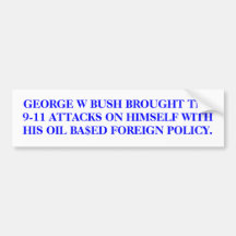 GEORGE W BUSH TRAJO LOS 9-11 ATAQUES CONTRA SÍ MIS PEGATINA DE PARACHOQUE
