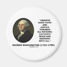 George Washington observa cita de la justicia de l Imán De Frigorífico