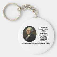 George Washington observa cita de la justicia de l Llaveros