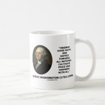 George Washington observa cita de la justicia de l Taza