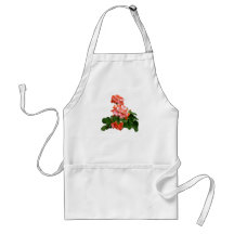 Geranios rosados inclinados rojo delantales
