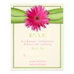 Gerbera rosado con la tarjeta verde de la respuest anuncio