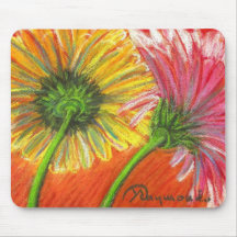 Gerbera rosado y amarillo tapetes de raton