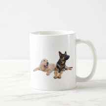 german shepherd and golden retriever tazas