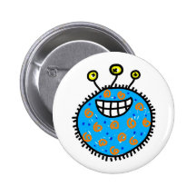 Germen azul del dibujo animado pin