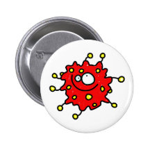 Germen rojo del dibujo animado pin