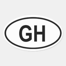 Ghana "GH " Pegatina De Ovaladas