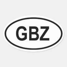 Gibraltar "GBZ " Calcomanía Ovaladas Personalizadas