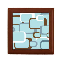 Giftbox retro azul claro de los cuadrados caja de recuerdo