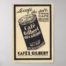 GILBERT del CAFÉ de la impresión del anuncio del v Poster