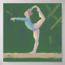 Gimnasta en el haz de balanza, poster