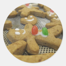gingerbreadmen pegatinas redondas