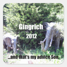 Gingrich 2012 colcomanias cuadradas personalizadas