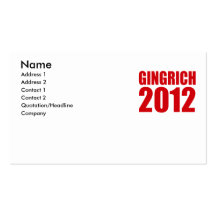 GINGRICH 2012 PLANTILLAS DE TARJETAS PERSONALES