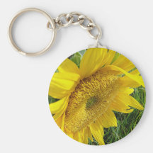Girasol brillante llaveros personalizados