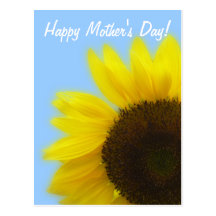 Girasol brillante y alegre del día de madre feliz  tarjetas postales