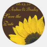 Girasol Brown personalizado casando a los pegatina
