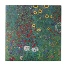 Girasol de Farmergarden, Klimt, flores del vintage Tejas