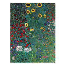 Girasol de Farmergarden, Klimt, flores del vintage Postal