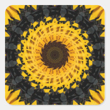 Girasol de giro calcomania cuadradas