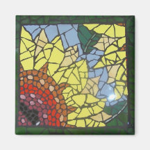 Girasol del mosaico imán para frigorifico