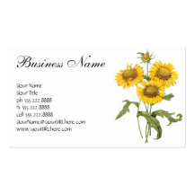 Girasol floral de la flor combinada del vintage po tarjetas de visita