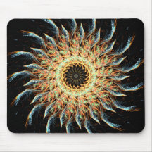 Girasol Mousepad del fractal Alfombrillas De Ratones