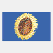 Girasol Rectangular Pegatinas