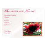 Girasol rojo grande plantilla de tarjeta de negocio