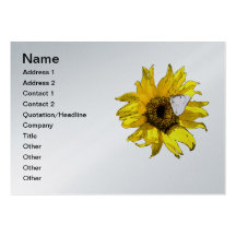 Girasol y mariposa tarjeta de visita