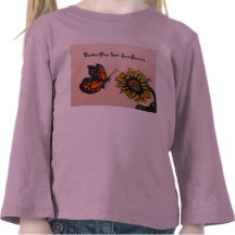 Girasoles 2 del amor de las mariposas camiseta