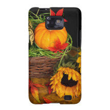 Girasoles de la cosecha de la caída galaxy s2 fundas