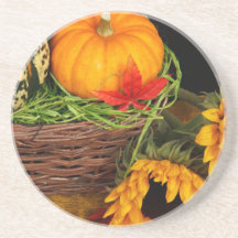 Girasoles de la cosecha de la caída posavasos cerveza