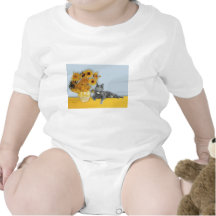 Girasoles - gato gris camiseta