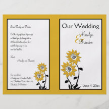Girasoles simples que casan programa tarjeta publicitaria