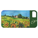 GIRASOLES Y CAMPO EN EL MONOGRAMA DE TOSCANA iPhone 5 Case-Mate PROTECTORES