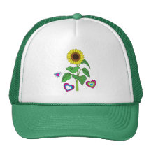 Girasoles y corazones gorros bordados