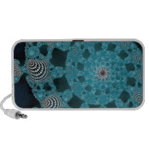 Giro blanco y negro azul del círculo del fractal d laptop altavoces