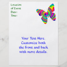 Giro formado mariposa del arco iris flyer a todo color