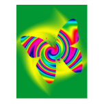 Giro formado mariposa del arco iris postal