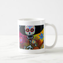 Gitarero Serenata Dia de los Muertos Taza De Café