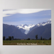 Glaciar del Fox, poster de Nueva Zelanda