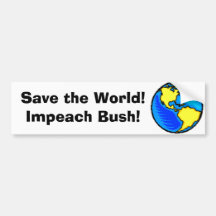 ¡globe1, ahorran el mundo! ¡Acuse Bush! Etiqueta De Parachoque